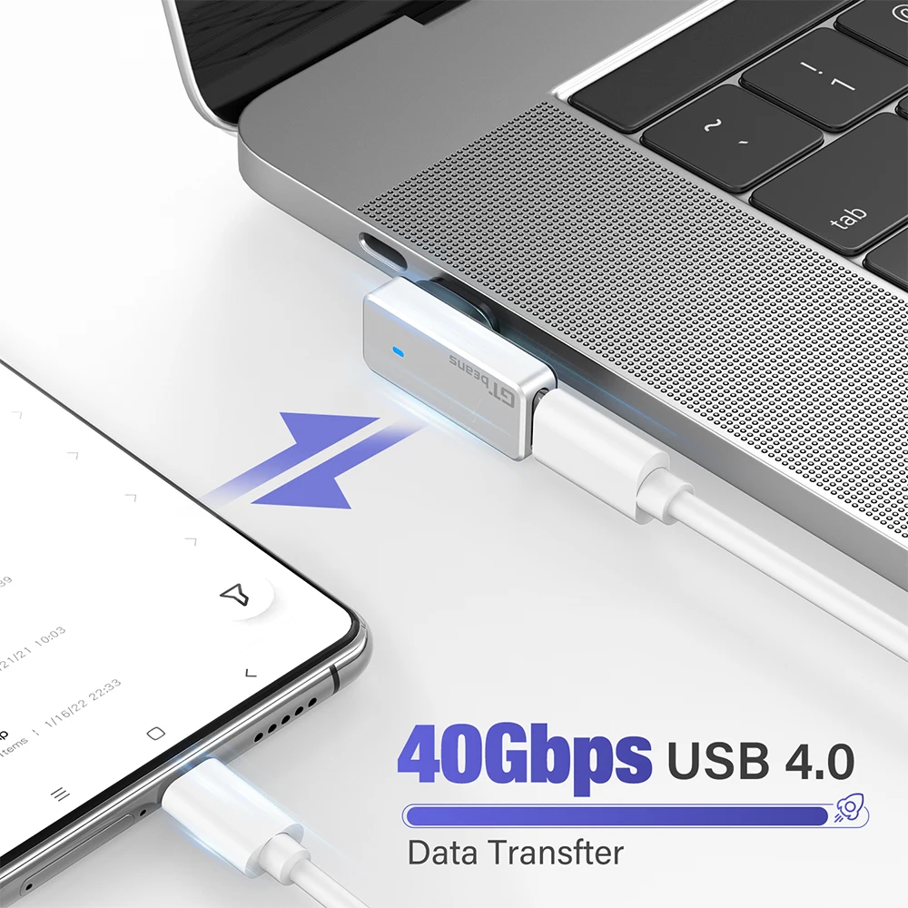 محول مغناطيسي USB 4 من النوع C إلى C PD 240 وات شحن سريع للغاية 40 جيجابت في الثانية بيانات 8K 60 هرتز فيديو لهاتف iPhone 15 16 تلفزيون سامسونج Thunderbolt 4