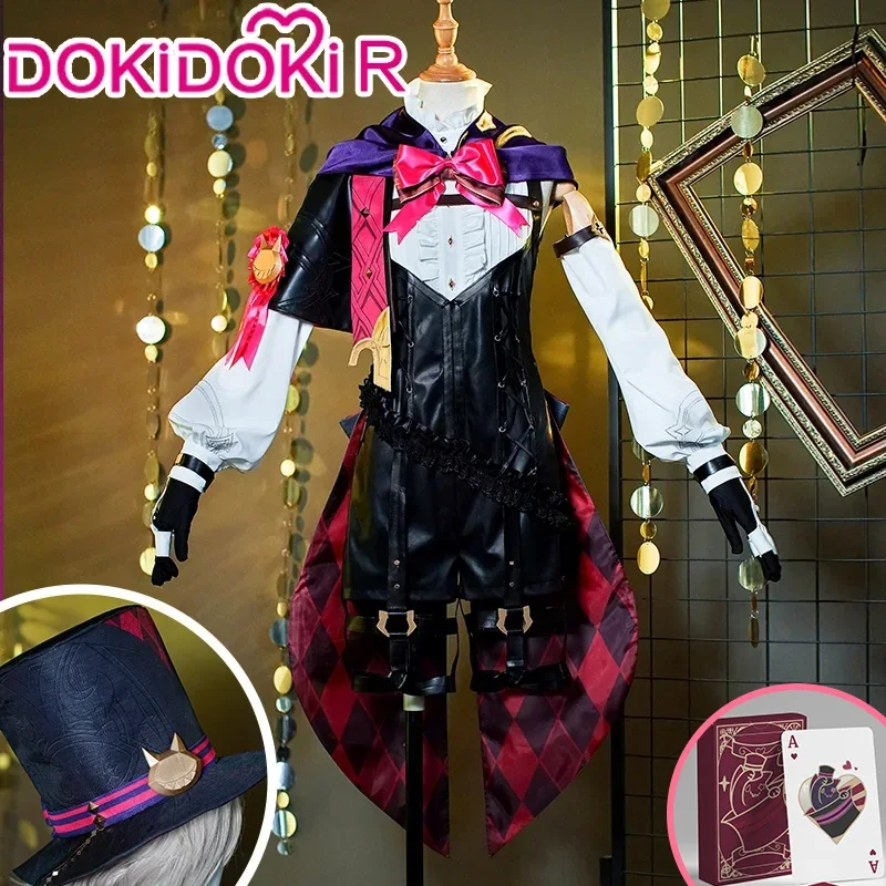 Disfraz de Lyney Genshin Impact【 XS-XXL, Cosplay de dokidoki-r Fontaine, mago Lyney, talla grande para Halloween