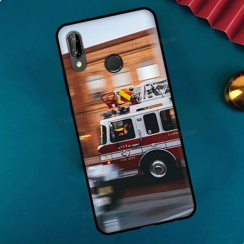 Coque de téléphone souple avec motif camion de pompiers, étui pour Huawei P30 Lite P40 P20 Pro Mate 20 10 Lite P Smart 2021 2019