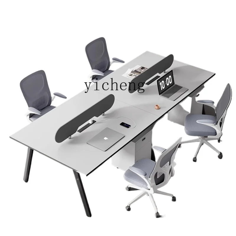 ZK Office Desk and Chair Combination Furniture Simple Modern Multi-Person Computer Partition Station Screen Staff Table