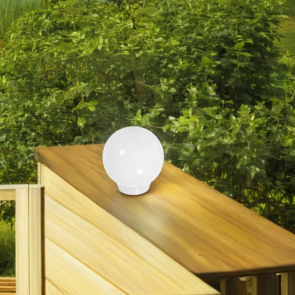 4-個の屋外グローブライトシェード乳白色アクリルランプポスト交換カバー-150-ミリメートルラウンドボールランプグローブ壁パティオ用