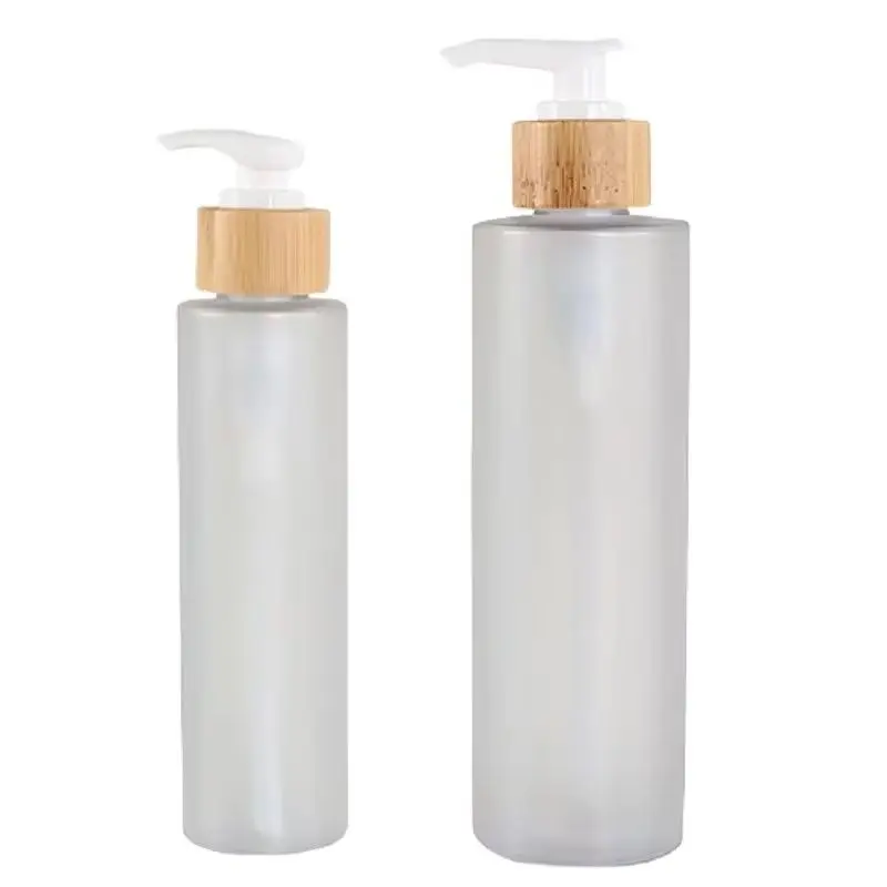 

15Pcs Refillable Bottle Empty Plastic Frsot Wood Ring 100ml 120ml 150ml 200ml 250ml 300ml Cosmetic Container Pump Lotion Bottles