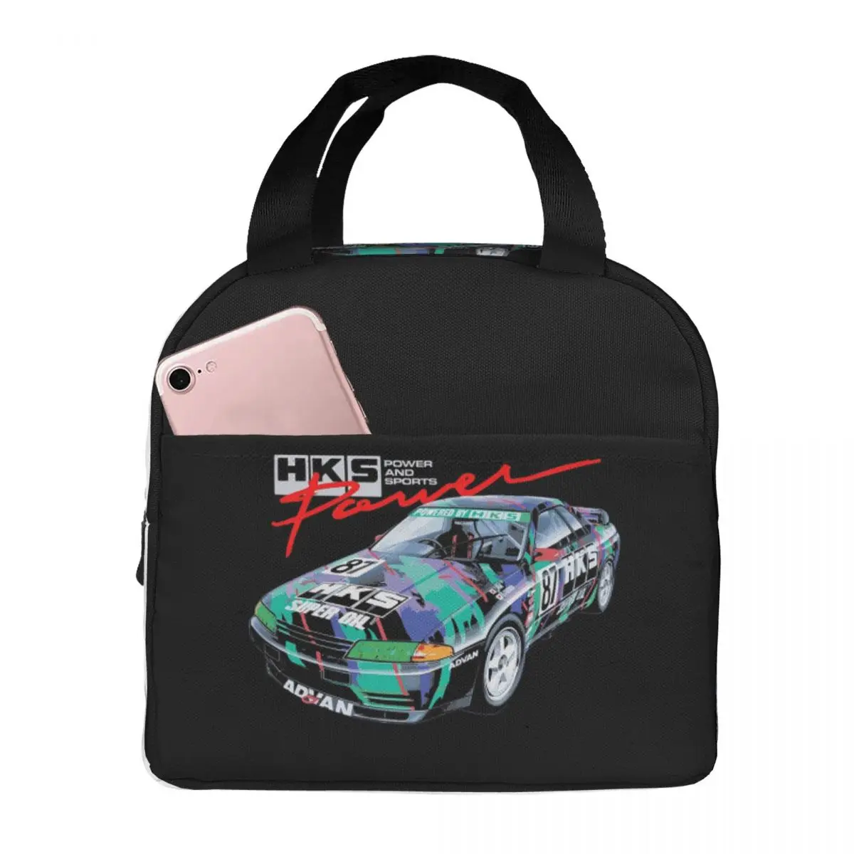 HKS Advan JDM Insulated Lunch Bag for Kids School Cooler Thermal Food Box Tote Portable Lunch Boxes Container