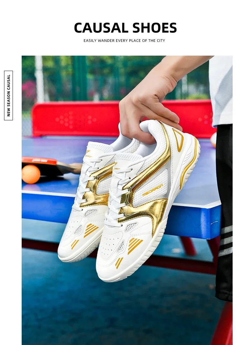 Neue Tischtennisschuhe für Herren und Damen, Leichtgewichtig, für Innen- und Außentraining, Komfortabel und Atmungsaktiv, Marken-Sneakers – Detail 12
