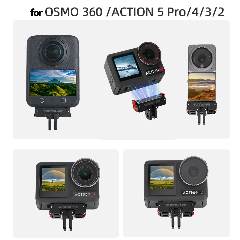 محول مغناطيسي لـ DJI OSMO Action 5 Pro OSMO 360 Mount 1/4 برغي جبل قوس لـ DJI Action 3 4 ملحقات الكاميرا الرياضية