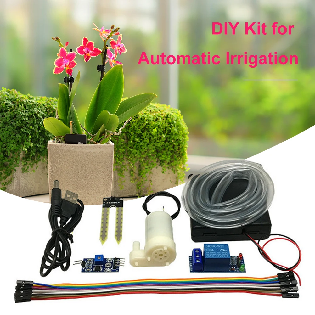 Automatic Irrigation Module DIY Kit Automatic Irrigation Garden Kit Soil Moisture Sensor Mini Water Pump for Arduino