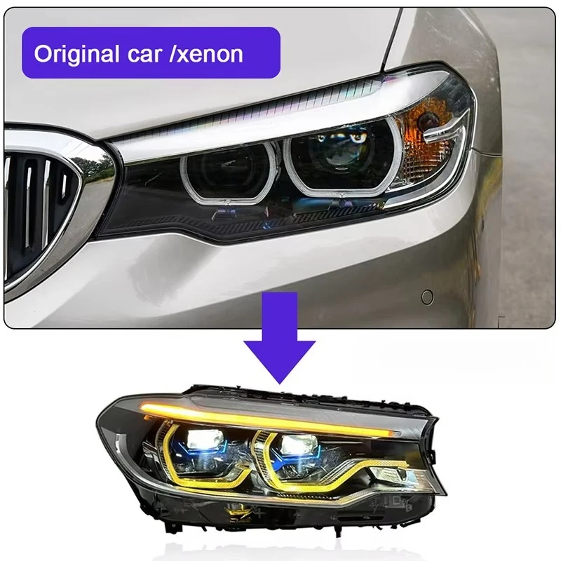 1 Set LED Headlamp Automatic Illumination System Automotive Headlights Vehicle Components Suitable for 18-20 Series 5 Series