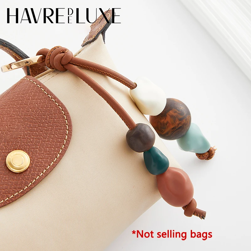Cashew brown bag charm for hobo new beaded keychain retro fashion high-end keychain easy to hang and retrieve bag accessories
