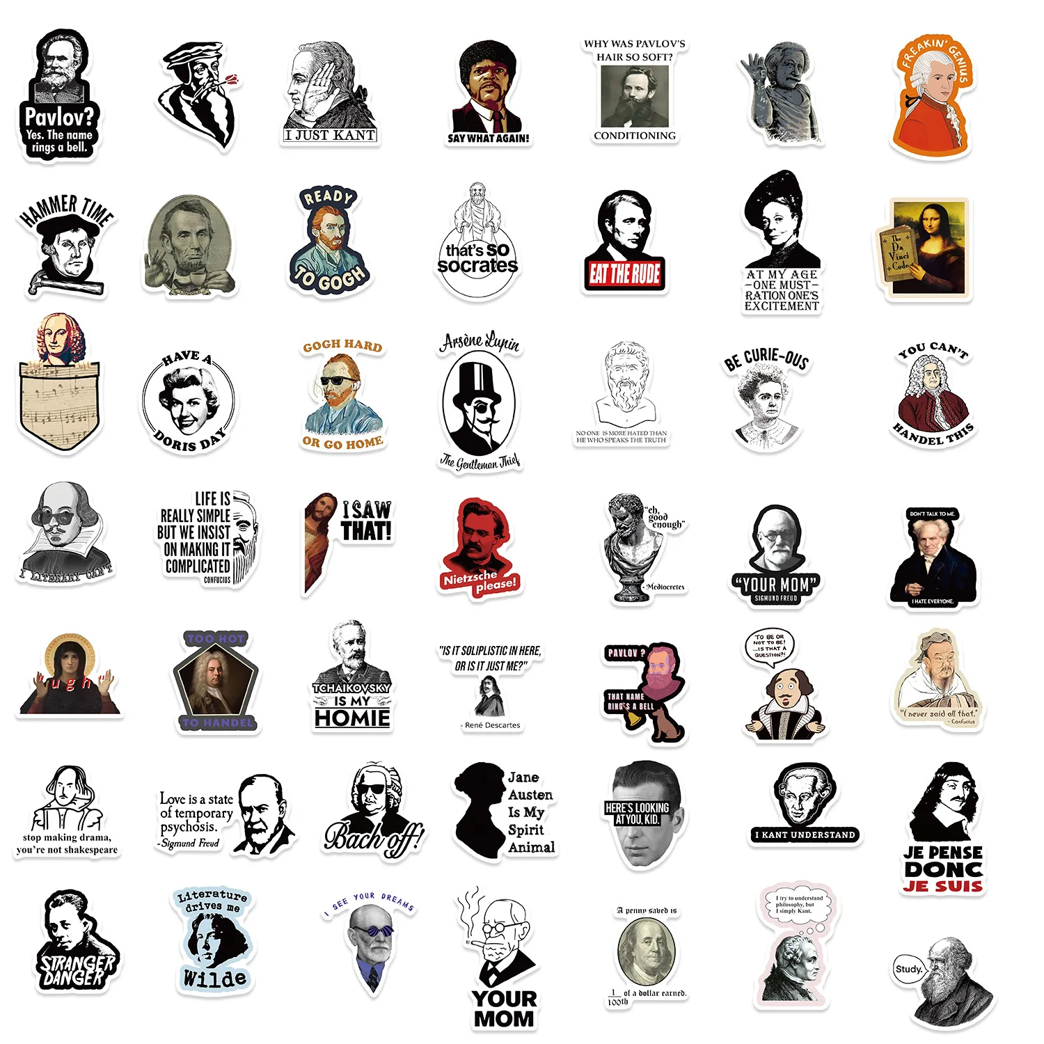 50 Funny Celebrity MEME Graffiti Stickers Decor Water Cup Phone Stickers Waterproof Notebook Children's Stationery Stickers