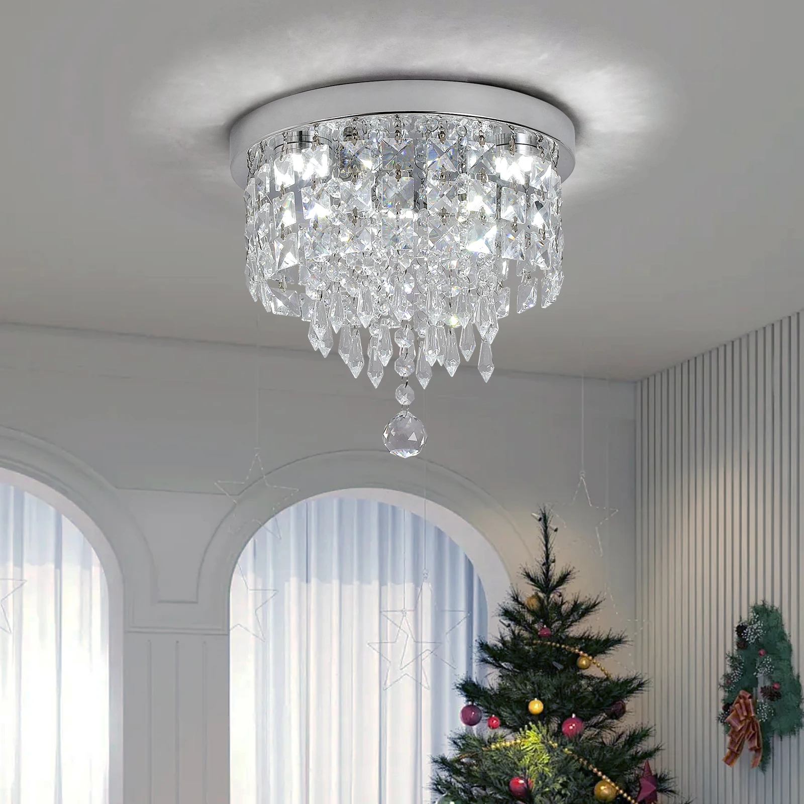 

Современная светодиодная потолочная люстра из хрусталя K9 для столовой, гостиной, декоративное освещение для дома