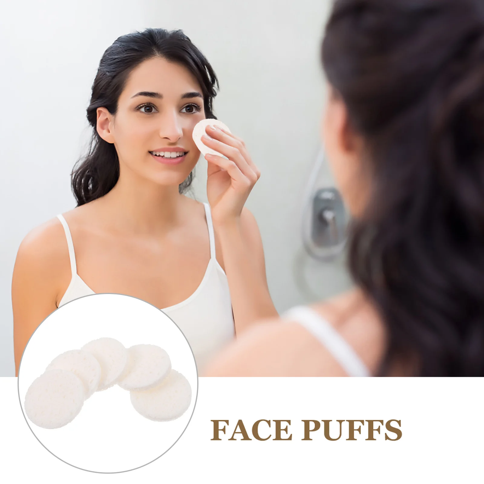 

50Pcs Makeup Remover Sponges Wood Pulp Cotton Soft Face Cleansing Pads Washing Face Powder Facial Tools Facial Clean Pads