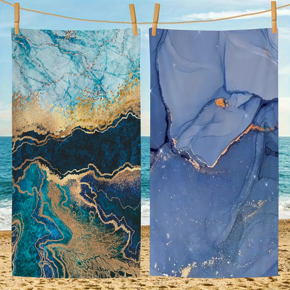 

Marble Fashion Microfiber Printed Beach Towel Mountain Climbing Yoga Beach Swimming Running Absorbent Soft Towel