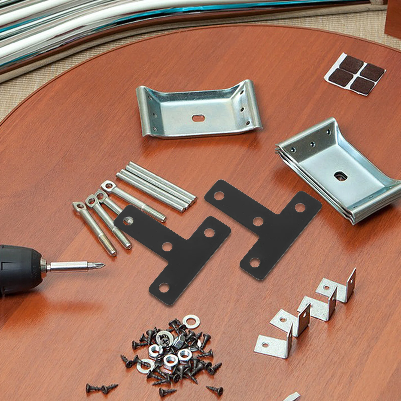 

20pcs Wood Furniture Fixing Plates Stainless Steel T-Shaped Corner Brackets Heavy Duty Flat Angle Braces For Shelves Cabinets