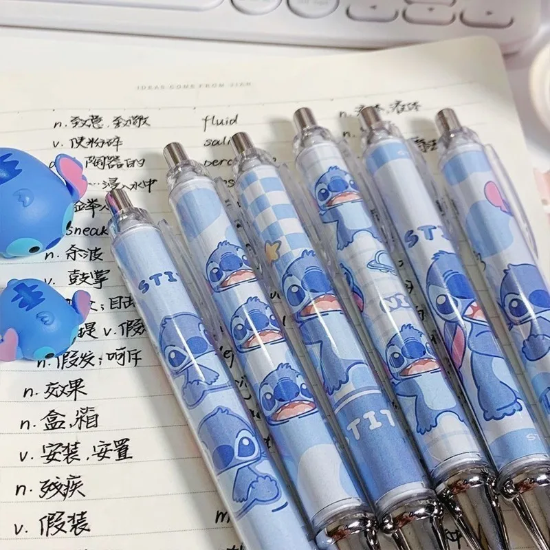 Stitch Disney Cartoon Kawaii Cute Student High-Looking Gel Pen Exam Special 0.5mm Black Quick-Drying Brush Pen Free Shipping