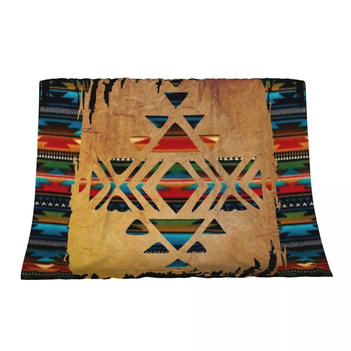 

Navajo Pattern - Aztec Brushstroke Design Throw Blanket Furry For Decorative Sofa Personalized Gift Loose Blankets