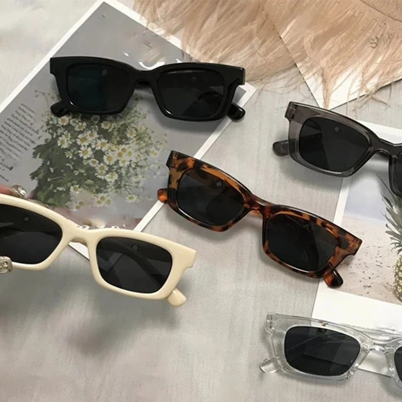Rectangle Vintage Sunglasses Designer Retro Sun Glasses Female Lady Eyeglass Cat Eye Sunglasses