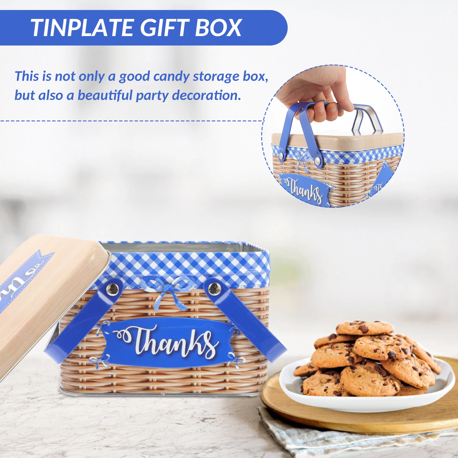 

Tinplate Biscuit Packing Portable Holder Moisture Proof Insect Proof Eco Friendly Recyclable Material Safe Storage
