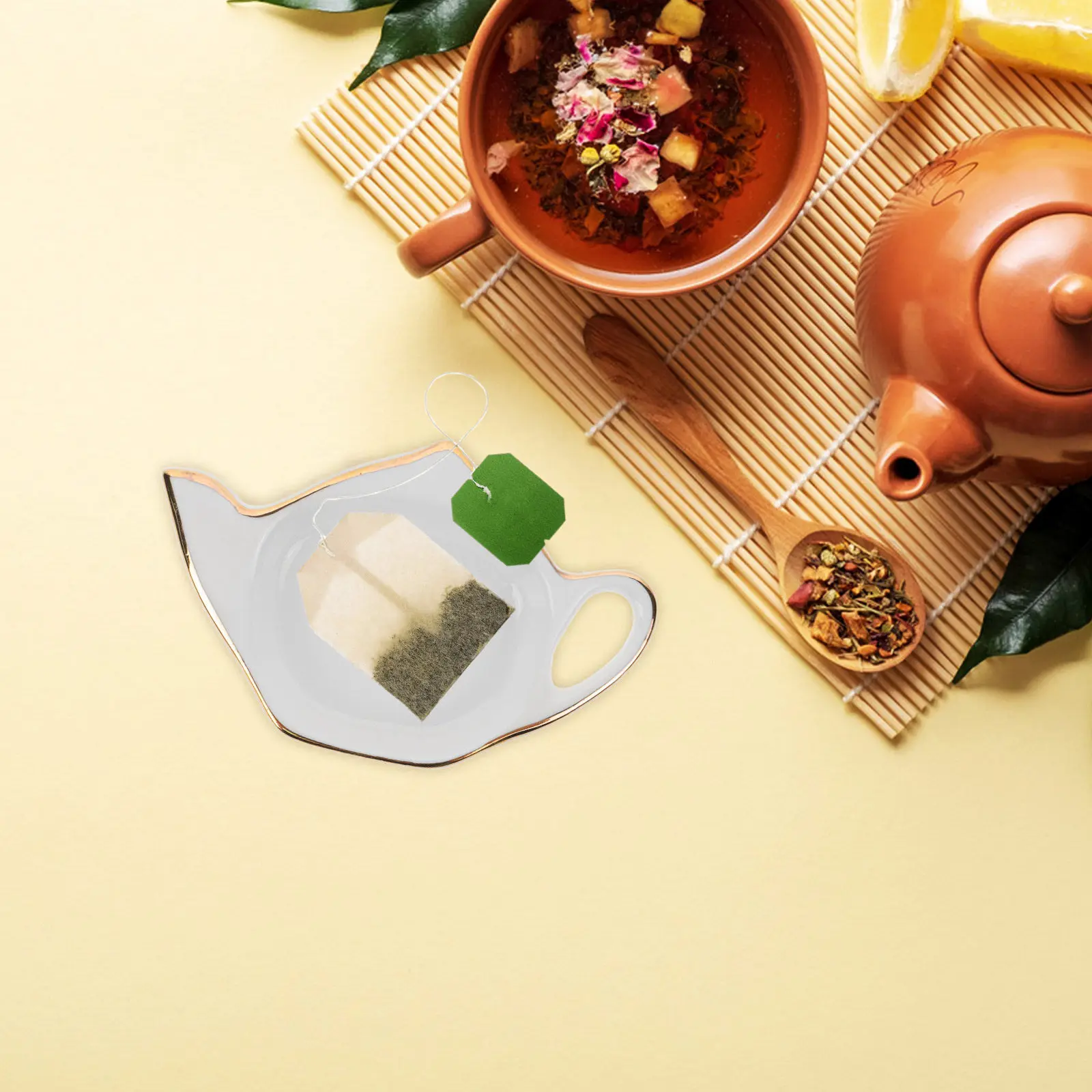 8 Pcs Stovetop Spoon Rest Tray Tea Bag Coaster Ceramic Snack Dish Kitchen Holder Can.