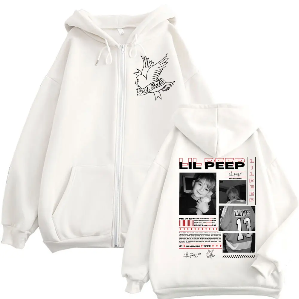 Rapper Lil Peep Merch Zipper Hoodies Fashion Hip Hop Vintage Zip Up Jacket Pullovers Men Women Casual Long Sleeve Sweatshirts
