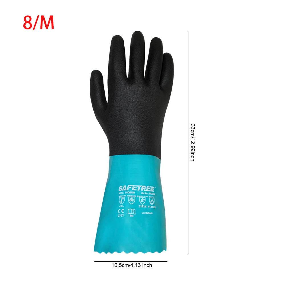 SAFETREE 33CM Chemical Risistant PVC NBR Gloves Water Proof Acid Risistant CE EN