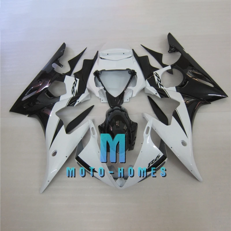 Complete Motobike Fairing Set for Yamaha YZF R6 03 04 05 YZFR6 2003 2004 2005 Injection Molded Body Rebuild Bike Black White