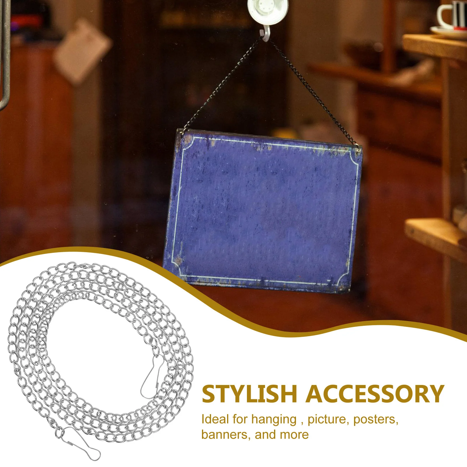 

10Pcs Hanging Chain Iron Metal Hooks Heavy Duty for Picture Plant Hanging Chain Banners Bird Feeders Plant Hangers