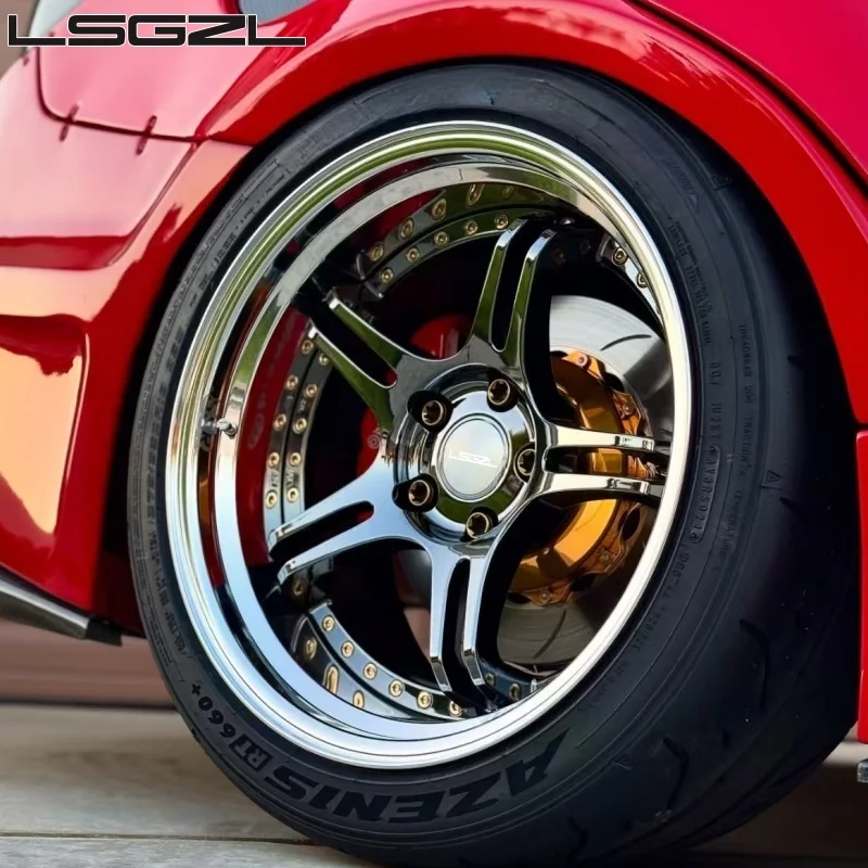 Chrome 2-Piece Forged Alloy Car Rims High End Custom Auto Forged Wheel Rims 5x120 5x112 5x127 Fit