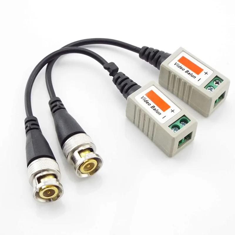 1pair BNC Video Balun Connector Passive Transceiver 3000FT Distance UTP Balun Male BNC CAT5 Cable for CCTV Camera Accessories D6