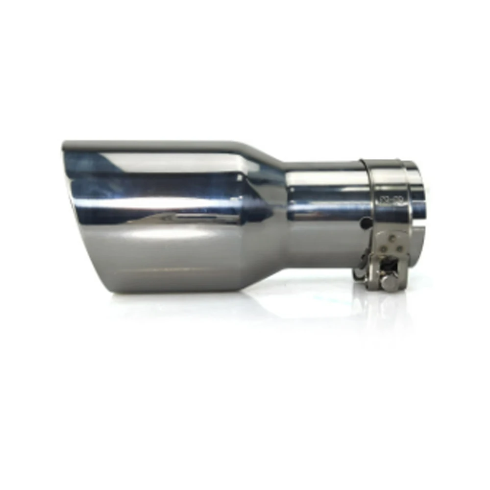 1Pcs Car Exhaust Tail Pipe Bright Stainless Steel Straight Welding Bevel Edge Shinny Muffler Tip