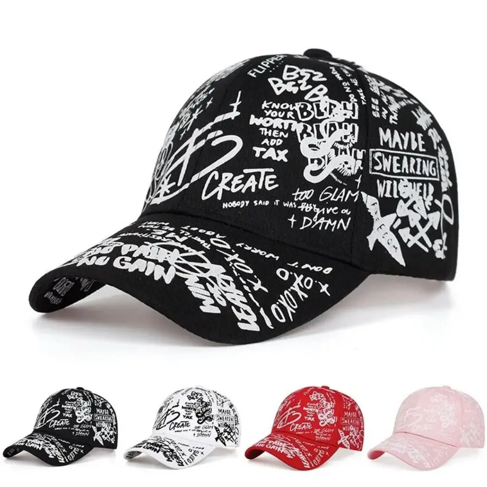 Printing Graffiti Graffiti Baseball Cap Letter Geometry Hip Hop Hip Hop Baseball Cap Adjustable Personality