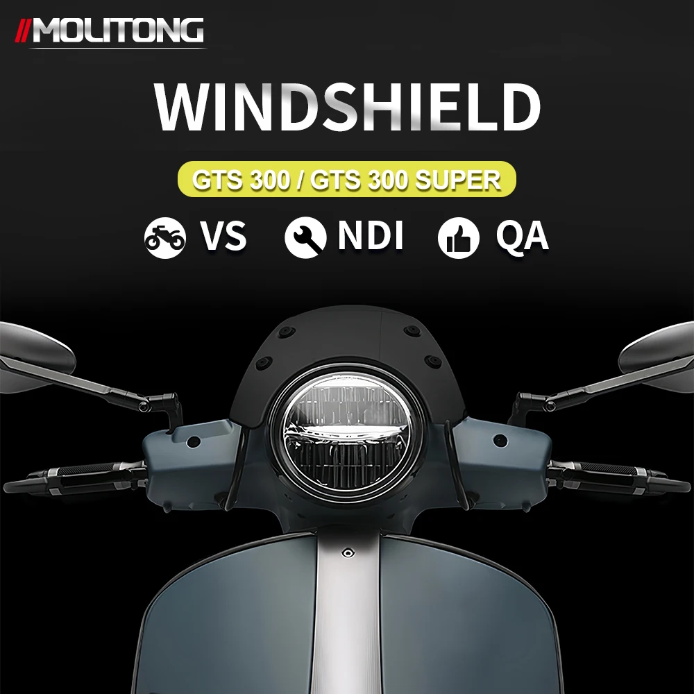 

Adjustable Aluminum Windshield Fairing for Vespa GTS 300 / Super 2018-2022 Must-Have Upgrade for Wind Protection & Comfort