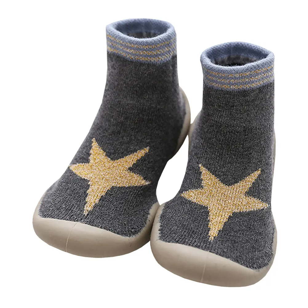 

Newborn Socks Soft Anti-slip Sole Toddlers First Walkers Cotton Baby Winter Footwear Cartoon Cute Sock Shoes Boots