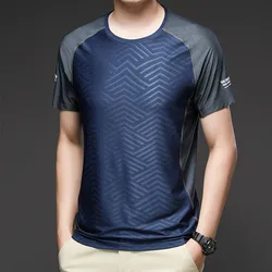 Camisetas deportivas de secado rápido para hombre, ropa informal de manga corta para gimnasio, correr, trotar al aire libre, Fitness, entrenamiento