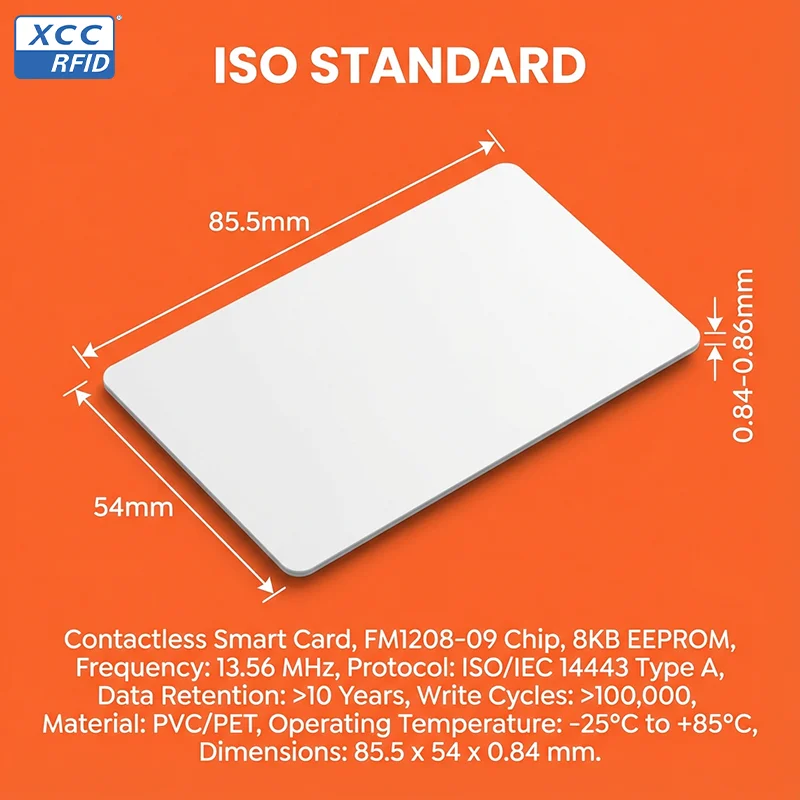 Picture 3: FM1208-09 High Security Laminated PVC Smart Card 13.56MHz 8K Memory ISO 14443A Blank White RFID CPU Card for Access Control