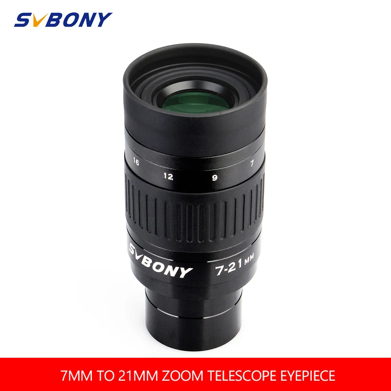 SVBONY Zoom Telescope Eyepiece 1.25 Inch 7mm to 21mm Fully Multi-Coated 6-Elem 4-Group Optical Continuous Zooming SV135 Zoom eye