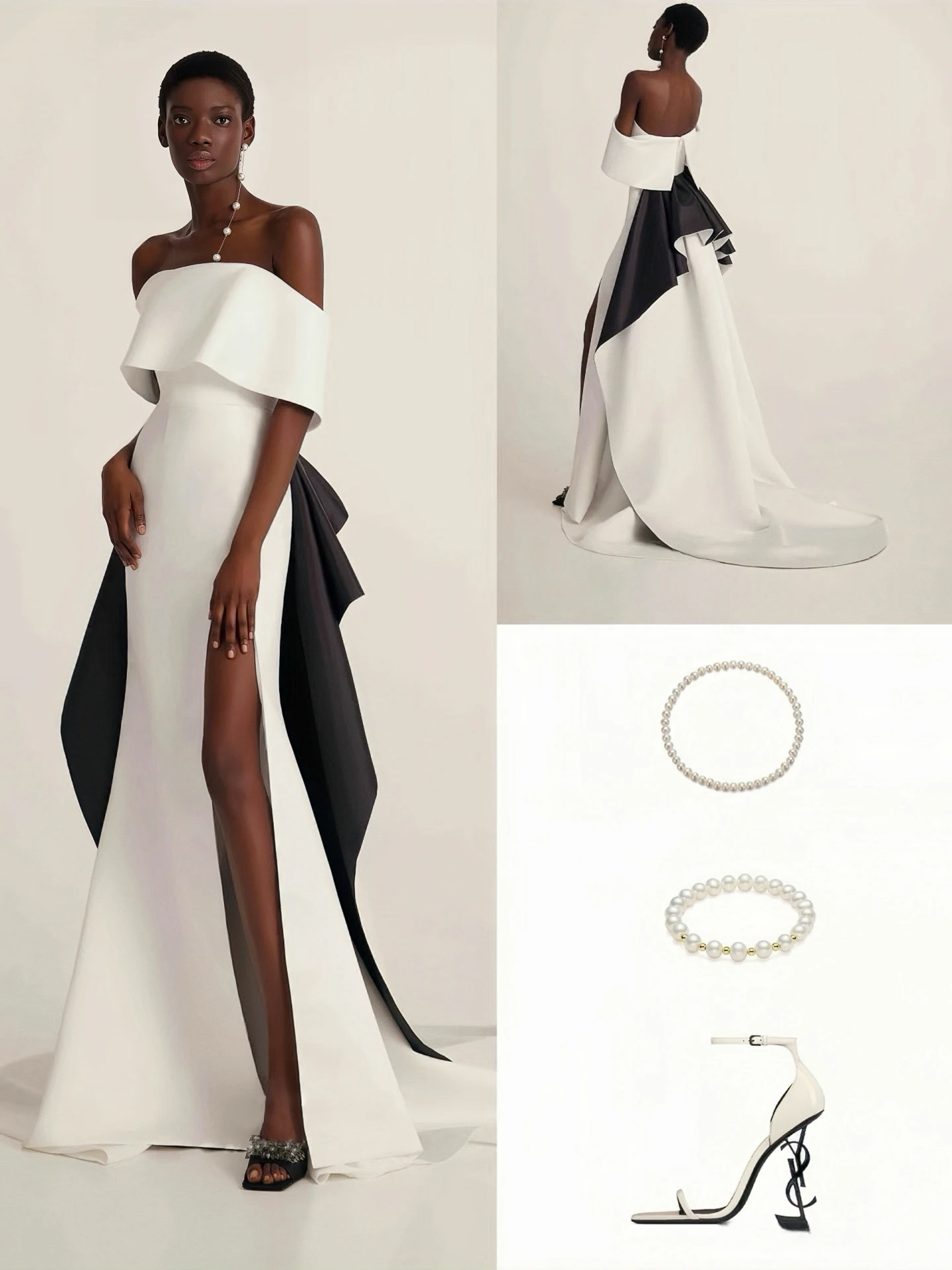 

Черно-белые вечерние платья с разрезом по бокам и открытыми плечами, облегающее платье без рукавов для женщин, торжественное платье для банкета и гостей, коктейльное платье для выпускного вечера