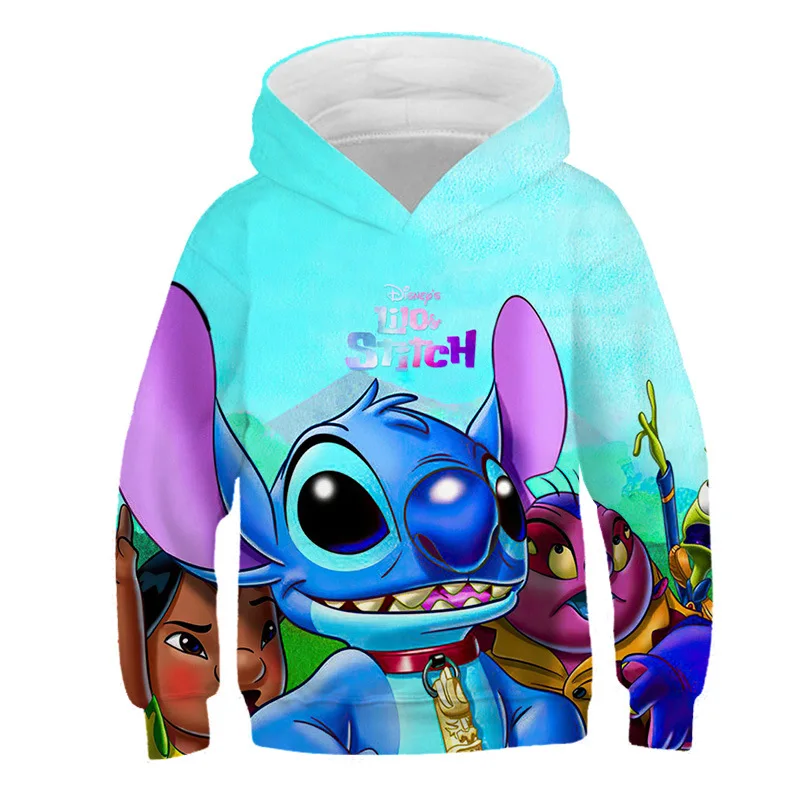 New Stitch Fashion Children\'s Clothing Star Baby Cartoon Hoodie Pullover Children\'s Fashion Children\'s Clothing