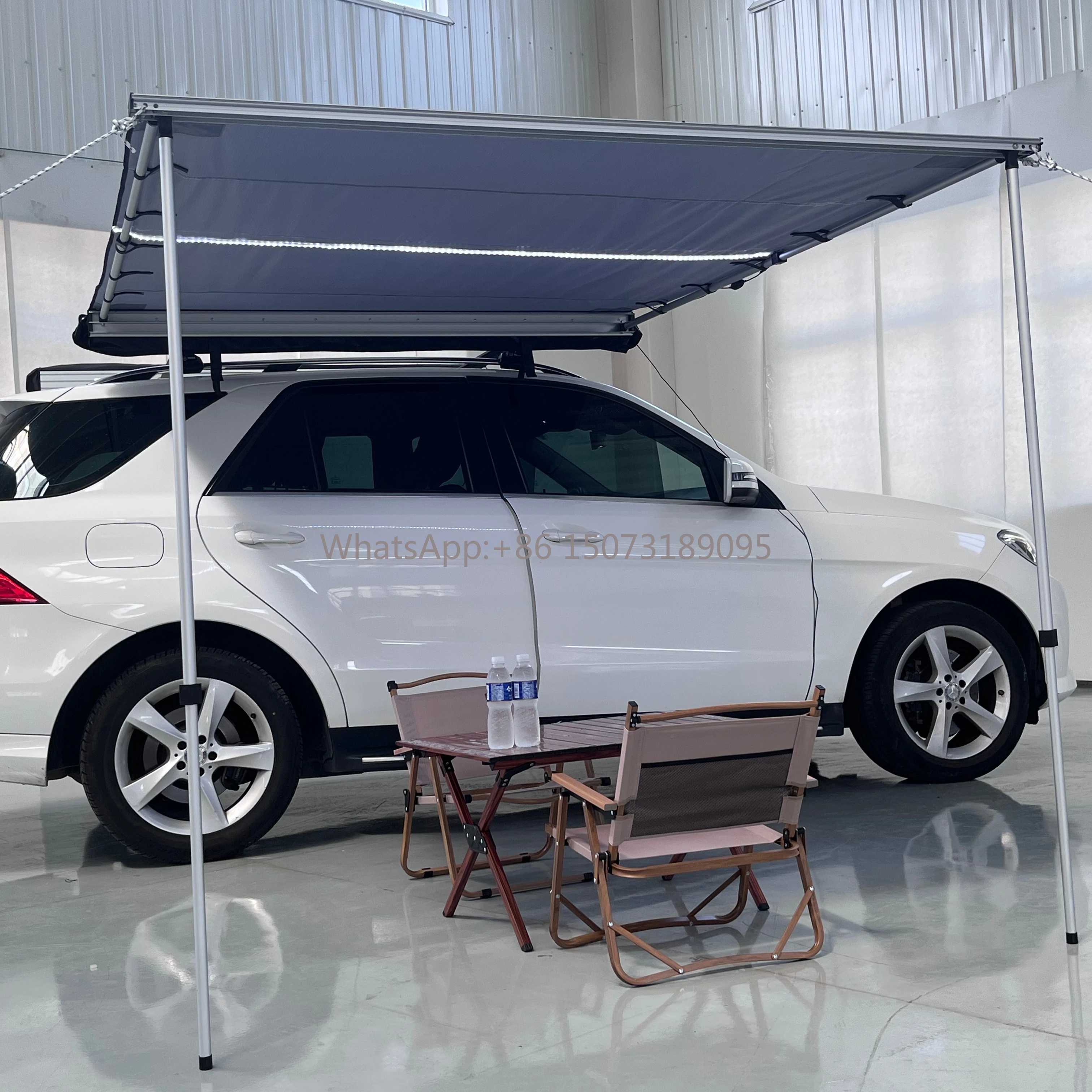 

Custom Aluminum Case Factory Outdoor Retractable Camping Car Roof Side Shelter Awning