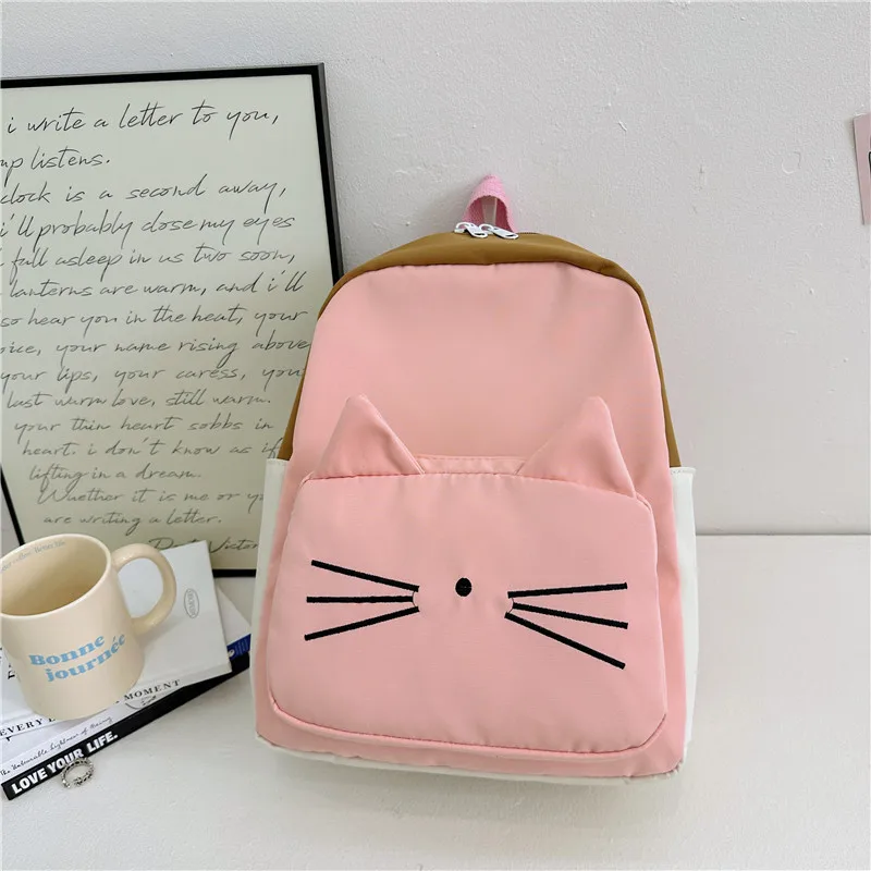 Cartoon Cat Kids Backpacks Kawaii Children\'s Handbags for Girls Boys Kindergarten Schoolbag Korean Toddler Travel Storage Bag