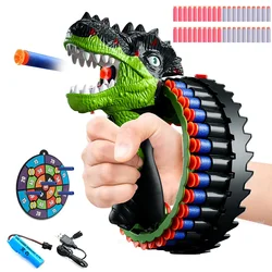 Soft Bullet Gun Toy Spinning Dinosaur Wrist Gun Electric Burst Pistol Blaster Shooting Game