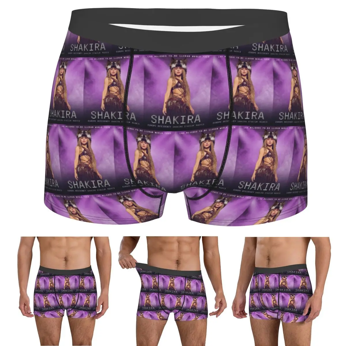 Boxer Underpants Shorts Shakira Hawaiian Travel Print 6 Panties Male Comfortable Underwear for Homme Man Boyfriend Gift