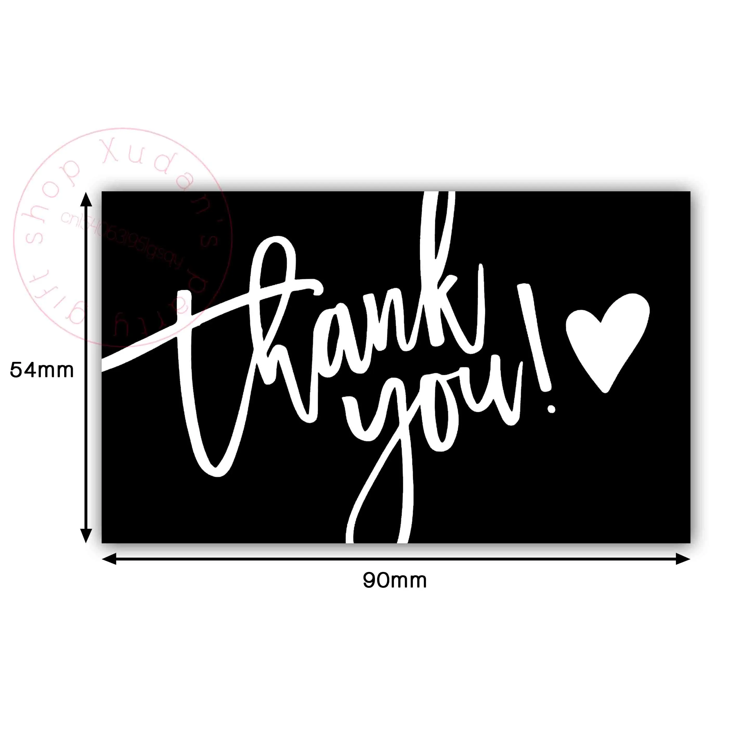 30pcs/pack Black Thank You Card For Supporting Business Package Decoration 