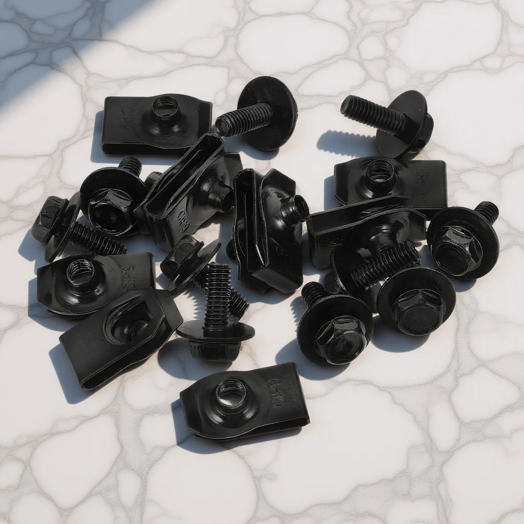 

20pcs Body Fastener Kit For Multiple Car Models Durable Vibration Reduction Screw Auto Panel Installation U Type Clips Bumper