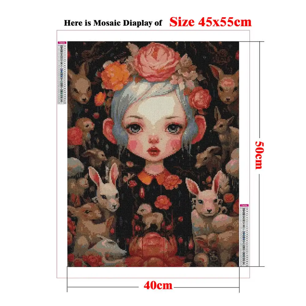 5D DIY Diamond Painting Dream Cat Girl All Diamond Mosaic Embroidery Butterfly Flower Anime Cross Stitch Art Home Decoration