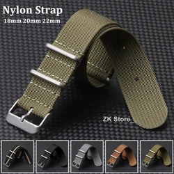 18mm 20mm 22mm Ribbed Watch Strap Nylon Watch Straps Braid Ballistic Fabric Watchband Accessories for Military Sport Watch Band