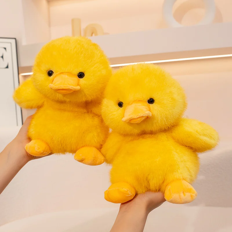 Duck Plushie Cute Yellow Duck Plush Toy Fluffy Comfortable Feel Stuffed Animals Duck Pillow Kids Toy Birthday Gift Room Decor