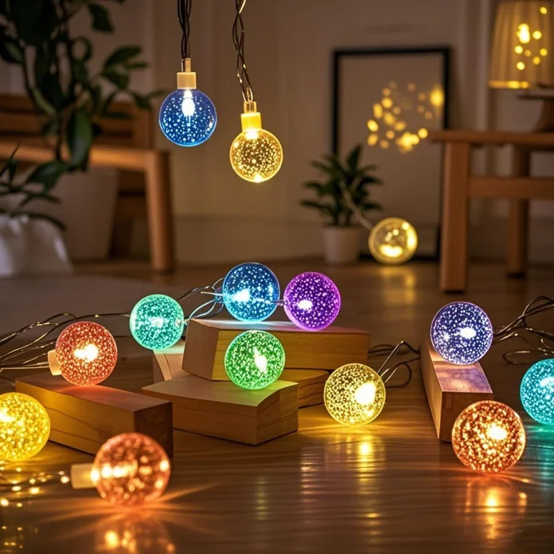 1.5M/3M/6M USB Bubble Ball LED String Lights Garland Lights Waterproof Outdoor Lamp Wedding Garden Fairy Lights Christmas Decor
