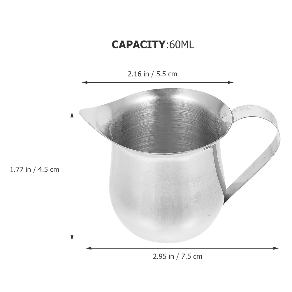 

4pcs Stainless Steel Milk Pitcher Coffee Creamer Cup Espresso Syrup Gravy Frothing Baby Serving Measuring Extraction
