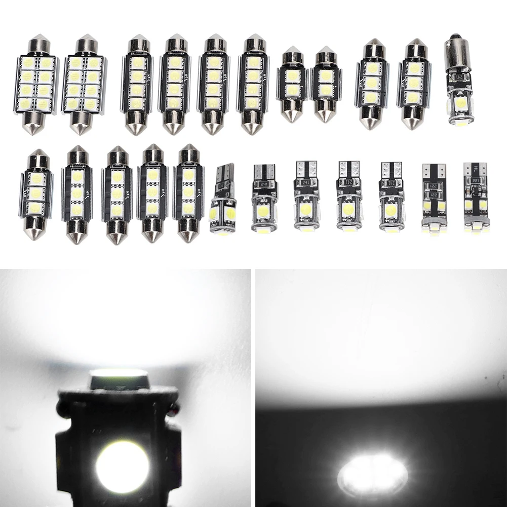 23pcs 6500K 150LM 12V T10 SMD LED White Light Bulb 50000 Hours Life Span Auto Roof Lights For Car Reading Lamp