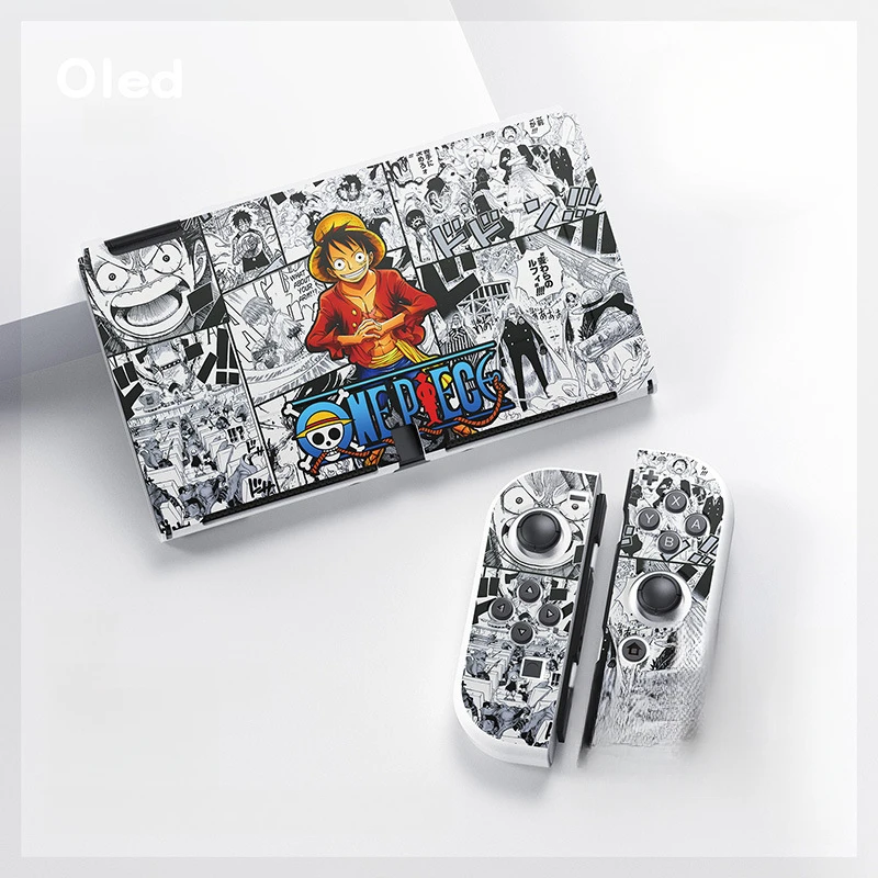 One Piece Cartoon Protective Case for Switch OLED Anime Control Joy-Con Chopper Luffy Zoro Matte TPU Split Non-Slip Soft Shell